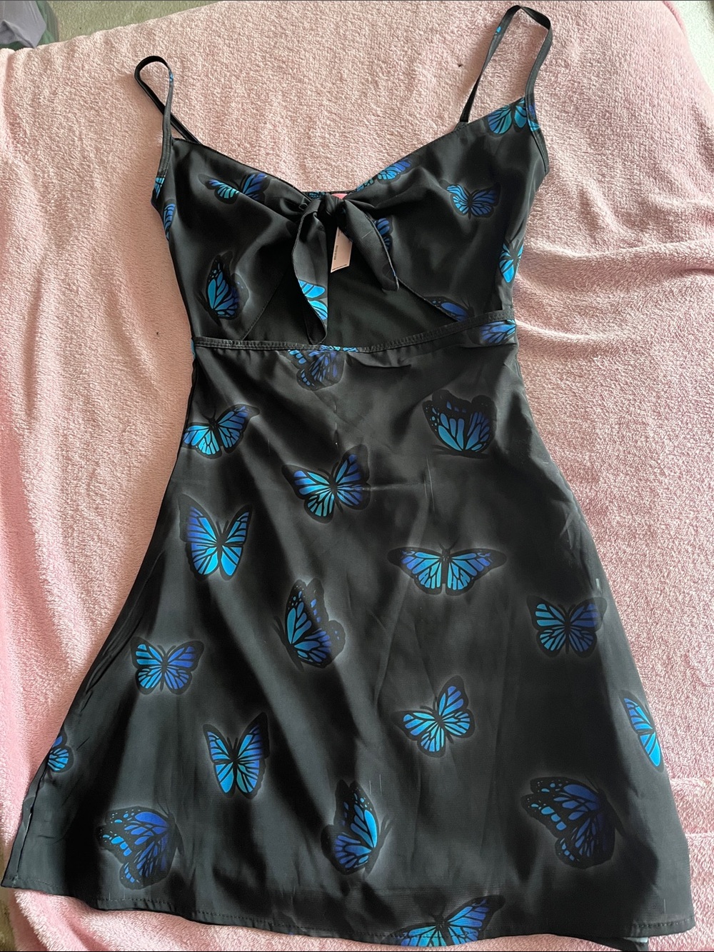 Sugar Thrillz Dolls Kill Black Butterfly Print Slip Dress